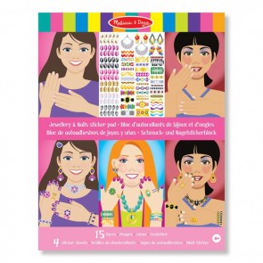Melissa & Doug Jewelry And Nails Glitter Collection Sticker Pad 