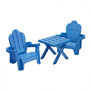 American Plastic Adirondack Table And Chairs Set