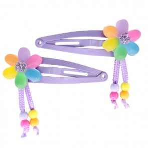 Flower Over a Rainbow Hairclips 2-piece