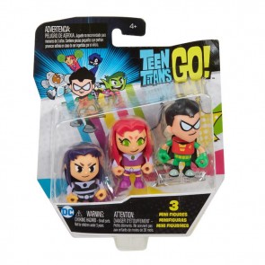 Teen Titans Go Minifigure 3Pack Robin ,Pink Hair & Black Hair