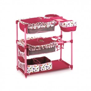Hauck Toys Twin Doll Play Center- Floral Burgundy