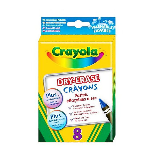 8 DRY ERASE CRAYONS