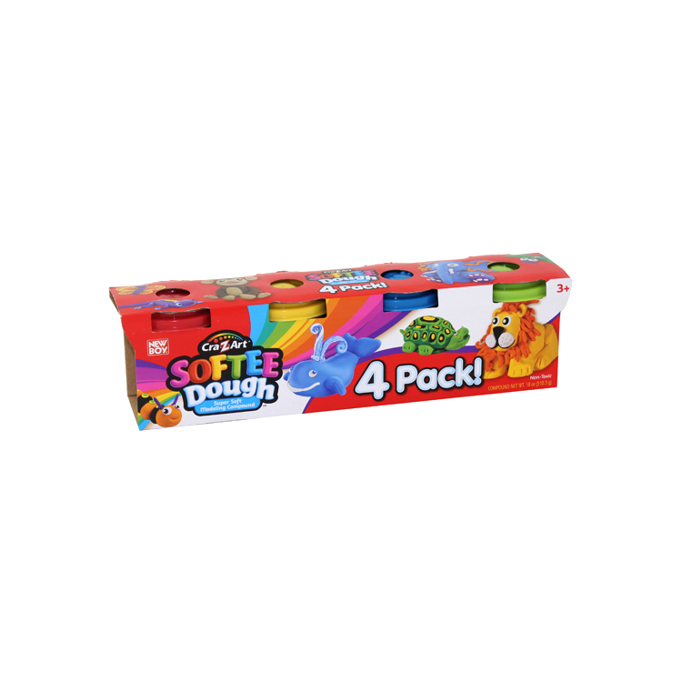 CRA Z ART SOFTEE DOUGH 4 PACK   4.5 OZ CANS