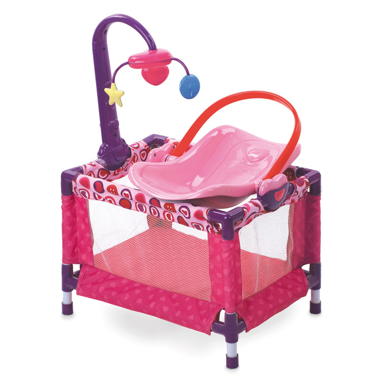 DOLL LUXURY PLAY YARD WITH EXTRA SEAT AND HANGING TOYS
