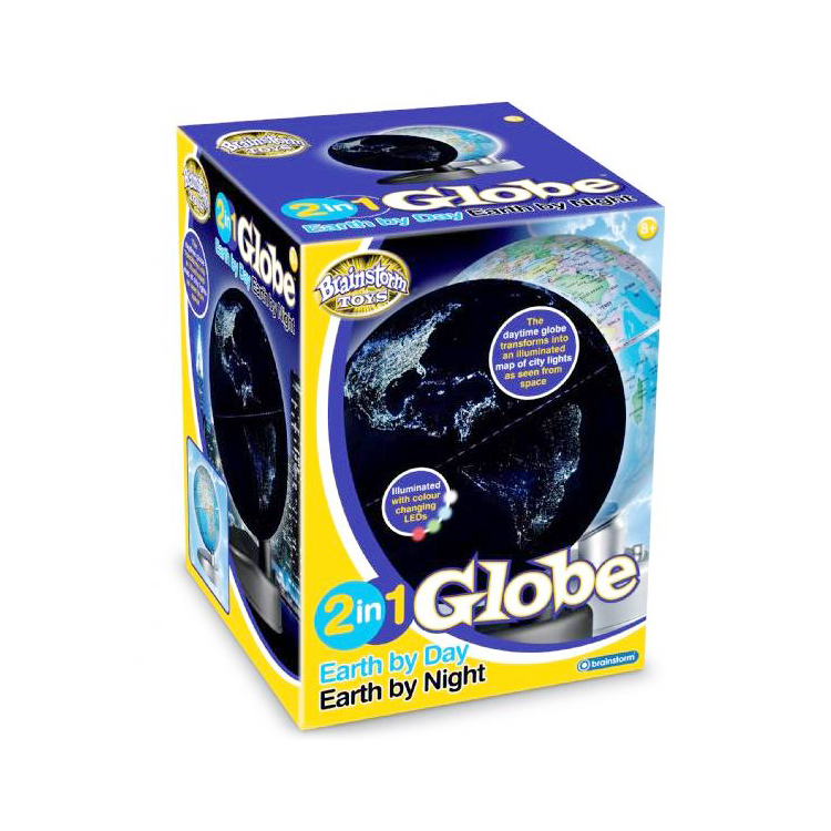 BRAINSTORM 2 IN 1 GLOBE EARTH BY DAY EARTH BY NIGHT