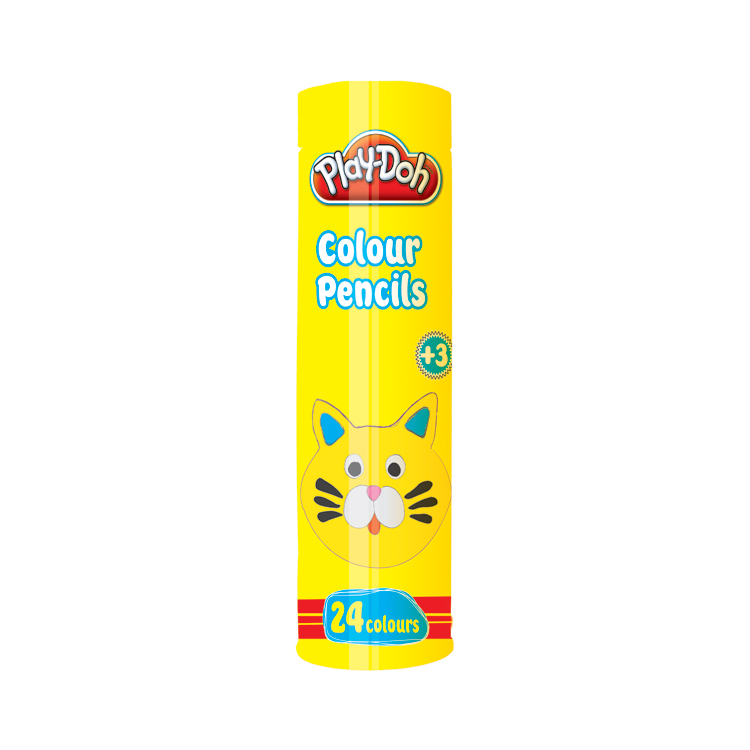 24 COLOR PENCIL IN ROUND TIN W/ DISPLAY BOX