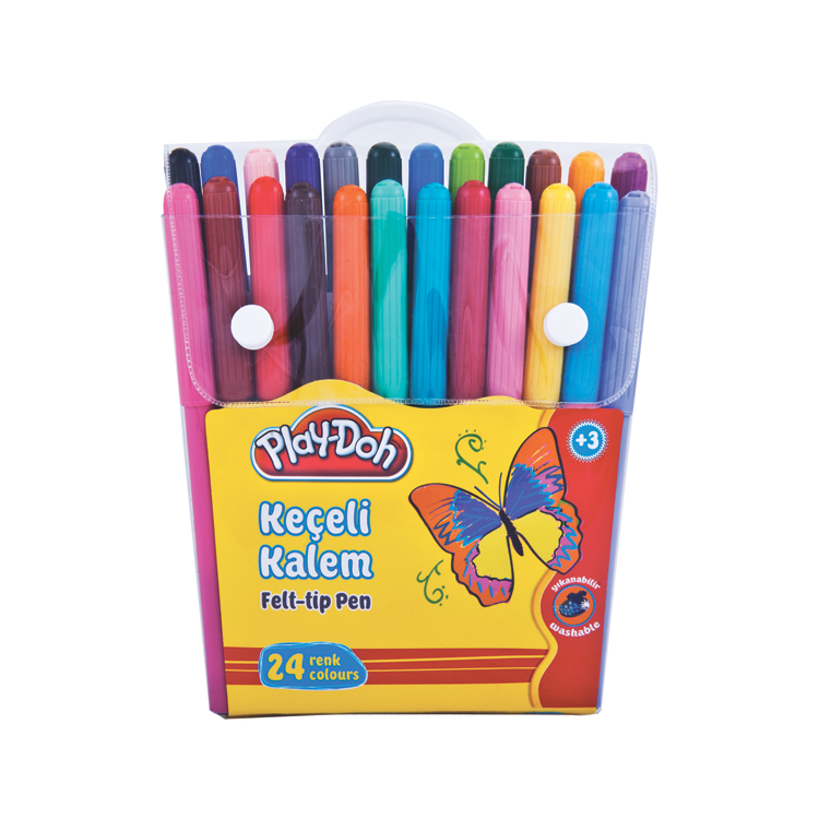 24 FIBER PENS IN PLASTIC BAGS, 2MM-ONE RAW