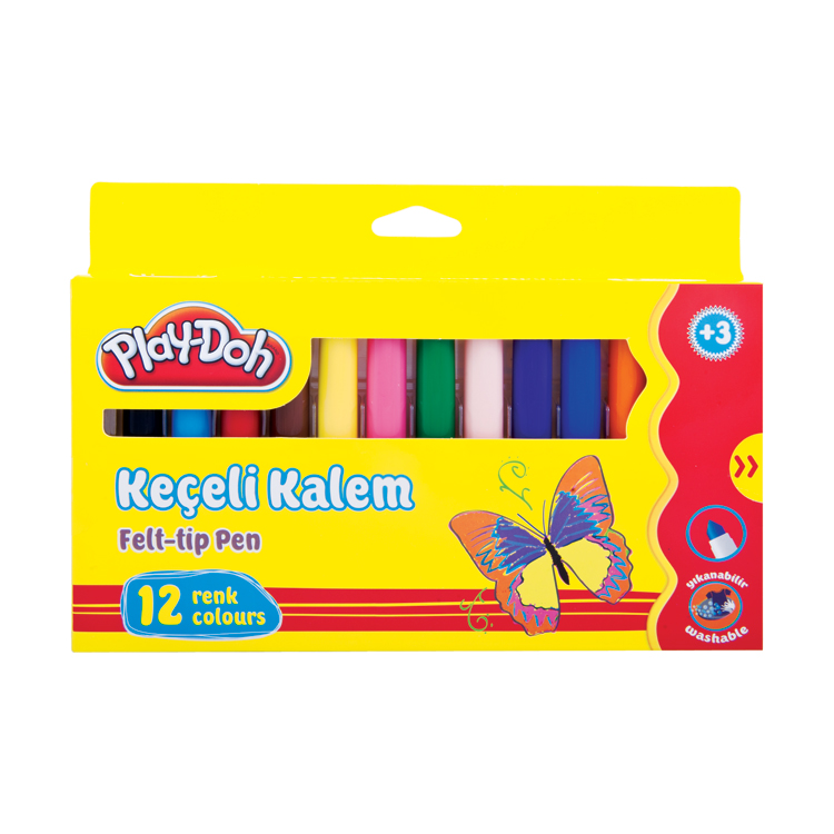 12 MINI JUMBO FIBER PENS IN PAPER BOX 8MM