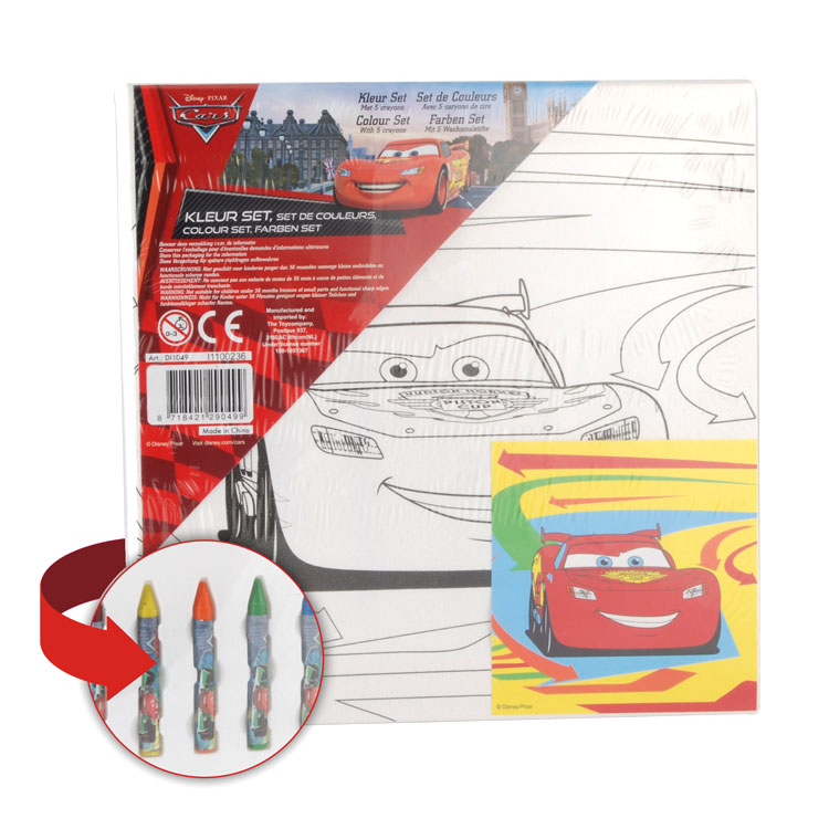 FRAME 20X20 CM AND 5 JUMBO CRAYONS CARS