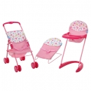 DOLL STROLLER + HIGH CHAIR + SEAT